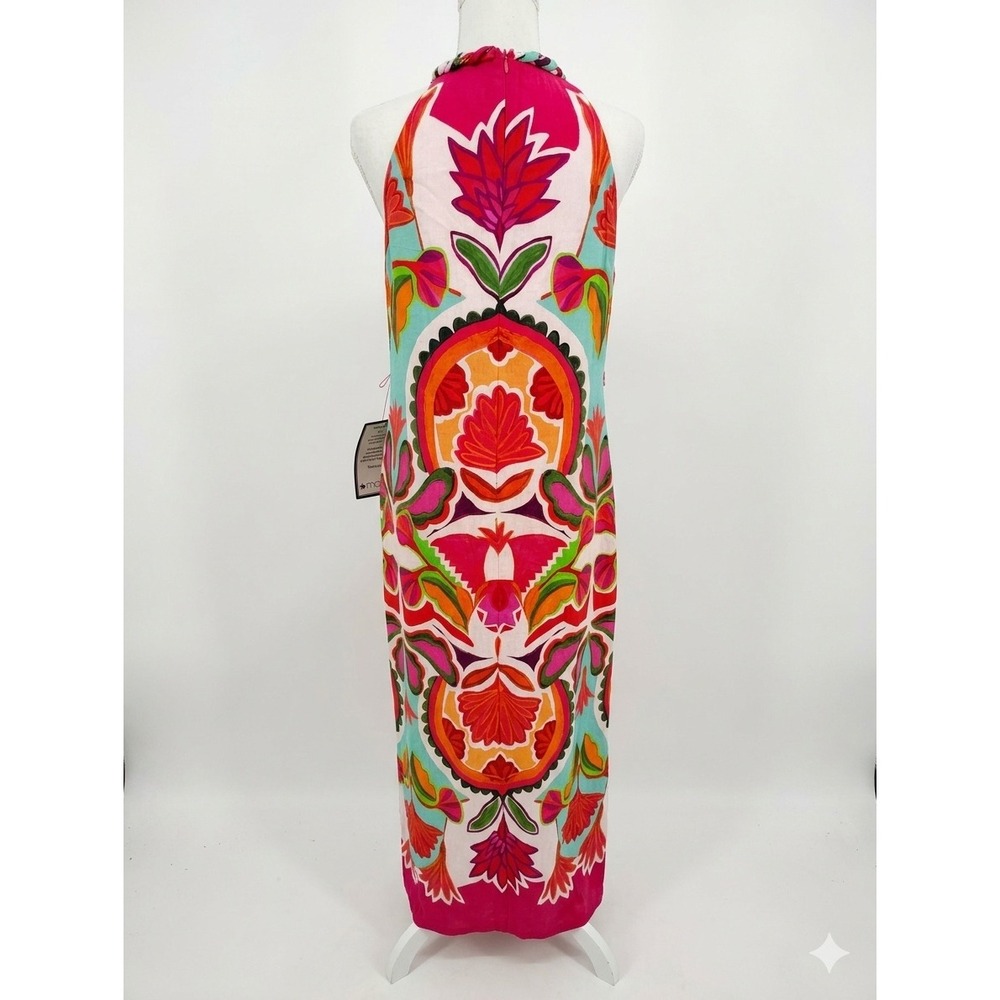 Vince Camuto Pink Floral Halter Maxi Dress VC5M6288 Size 6 New - Picture 2 of 10
